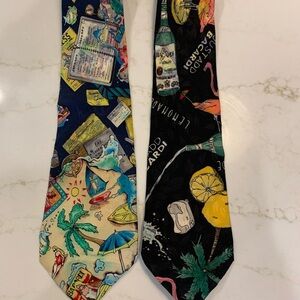 Nicole Miller Mens Neckties 100% Silk Bacardi Rum: 1990’s